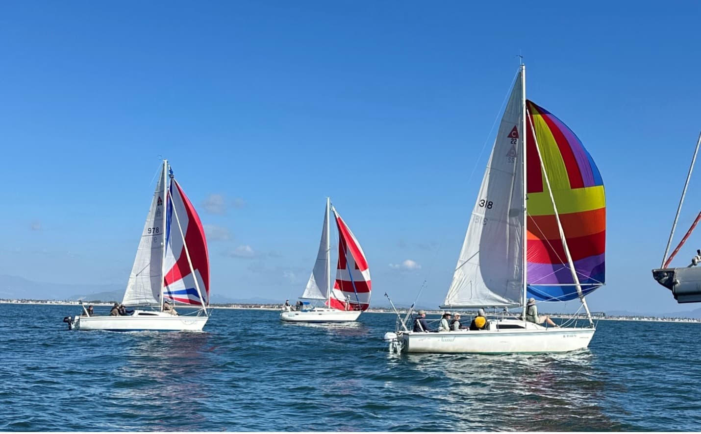 Fairwind boats flying spinnakers off Channel Islands Harbor