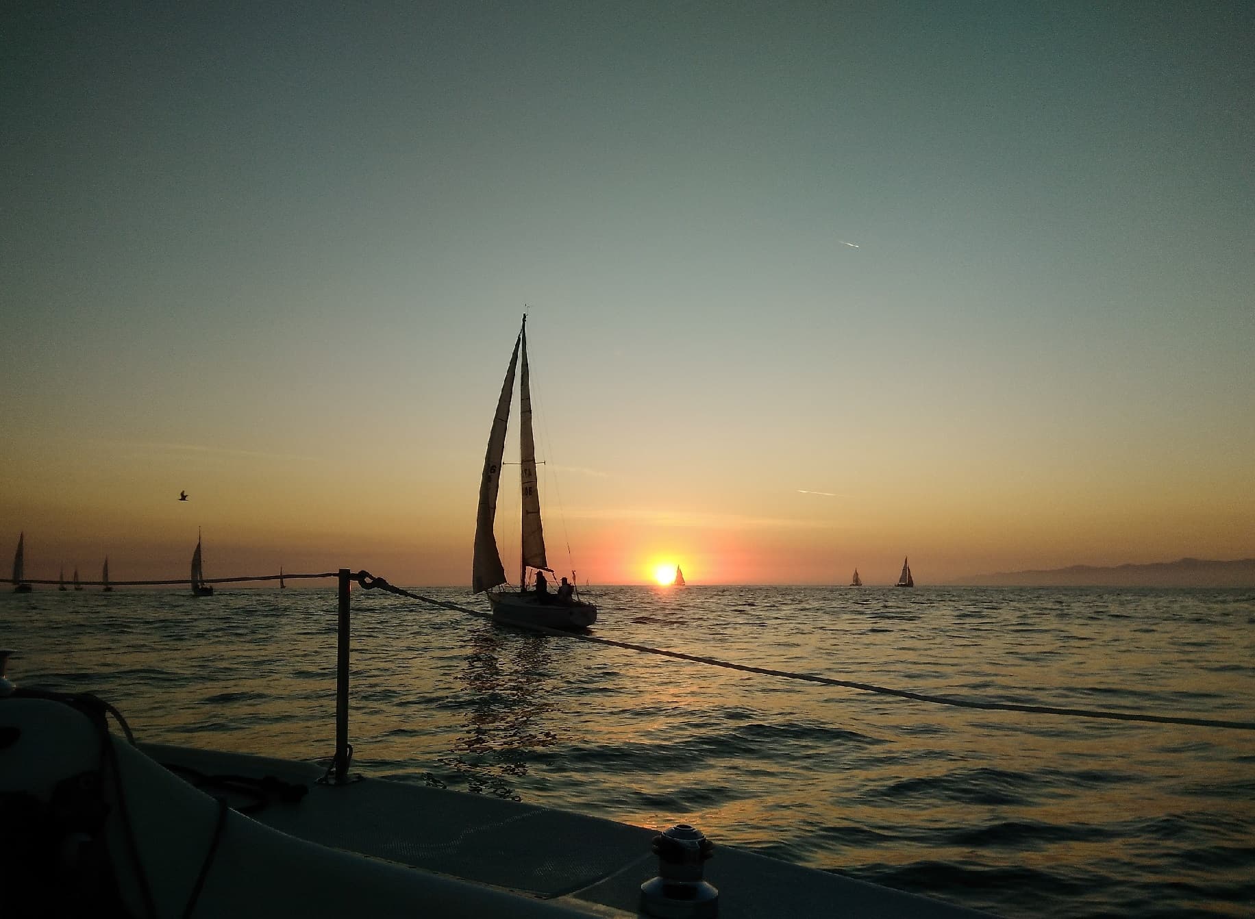 Fairwind boat racing in the Tuesday Night Trials, September 2017